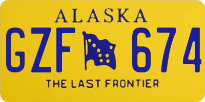 AK license plate GZF674