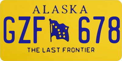 AK license plate GZF678