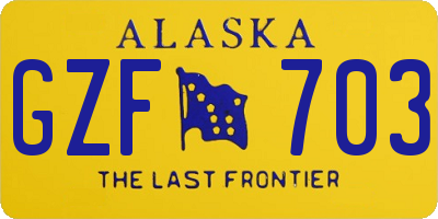 AK license plate GZF703