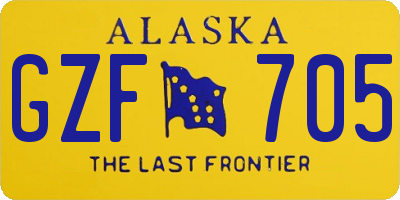 AK license plate GZF705