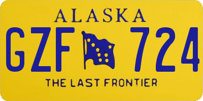 AK license plate GZF724