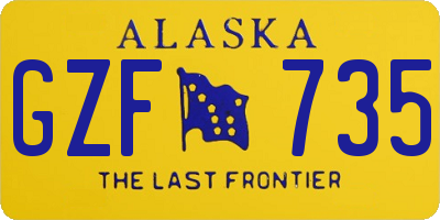 AK license plate GZF735