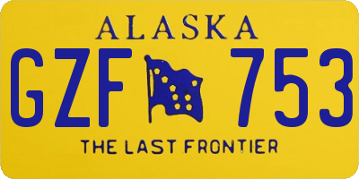 AK license plate GZF753