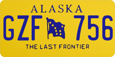AK license plate GZF756