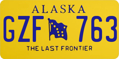 AK license plate GZF763