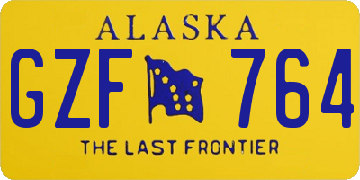 AK license plate GZF764