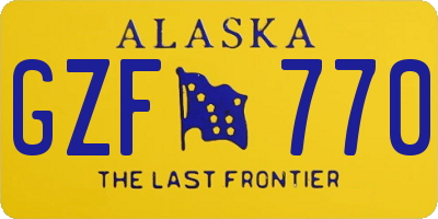 AK license plate GZF770