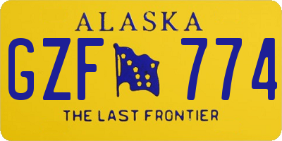 AK license plate GZF774