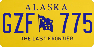 AK license plate GZF775