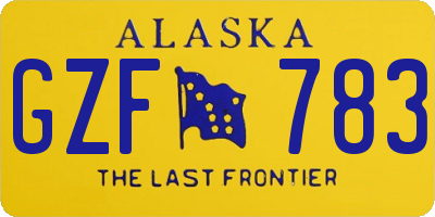 AK license plate GZF783
