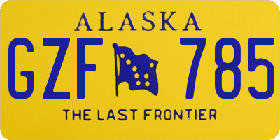 AK license plate GZF785