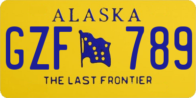 AK license plate GZF789