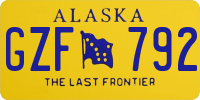 AK license plate GZF792