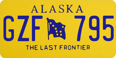 AK license plate GZF795