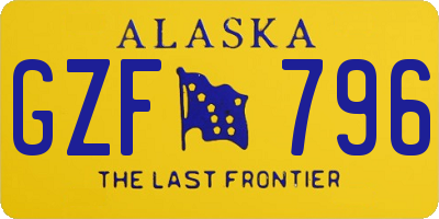 AK license plate GZF796