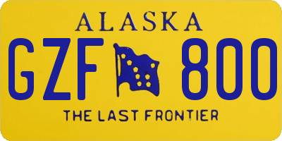 AK license plate GZF800