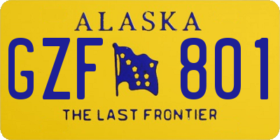 AK license plate GZF801