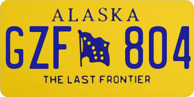 AK license plate GZF804