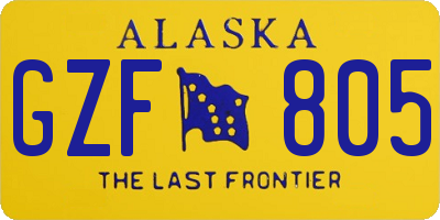 AK license plate GZF805