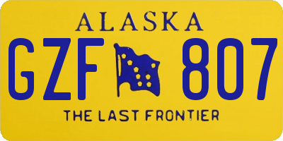 AK license plate GZF807