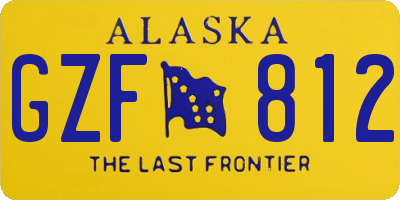 AK license plate GZF812
