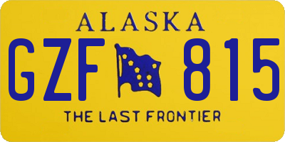 AK license plate GZF815