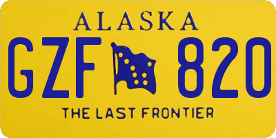 AK license plate GZF820