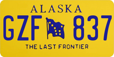AK license plate GZF837