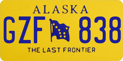 AK license plate GZF838