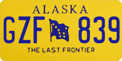 AK license plate GZF839