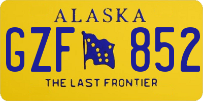 AK license plate GZF852