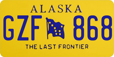 AK license plate GZF868