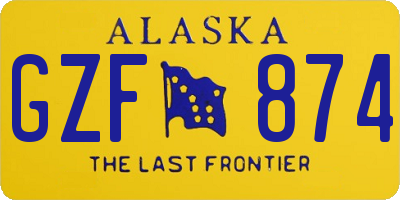 AK license plate GZF874