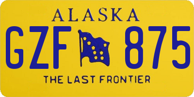 AK license plate GZF875