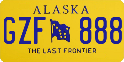 AK license plate GZF888