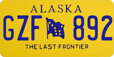 AK license plate GZF892