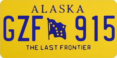 AK license plate GZF915
