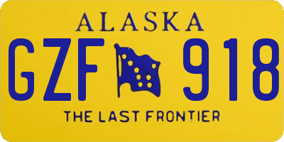 AK license plate GZF918