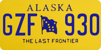 AK license plate GZF930