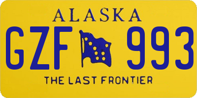 AK license plate GZF993