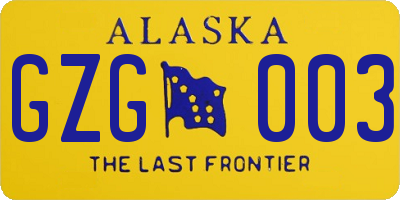 AK license plate GZG003