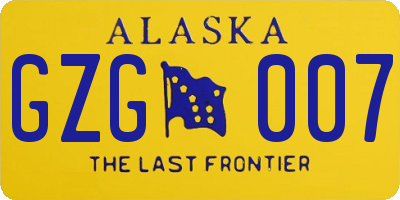 AK license plate GZG007