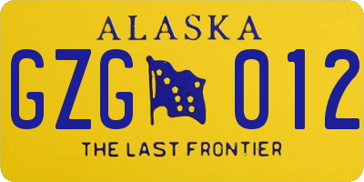 AK license plate GZG012