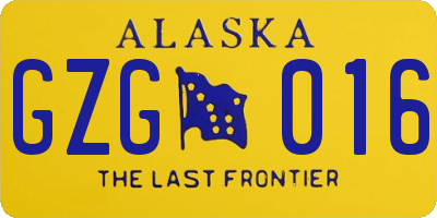AK license plate GZG016