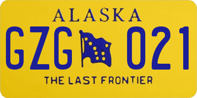 AK license plate GZG021