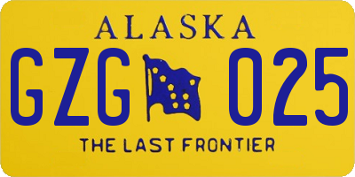AK license plate GZG025