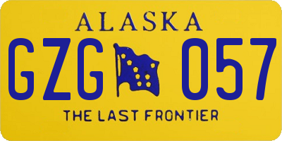 AK license plate GZG057