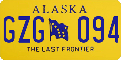 AK license plate GZG094
