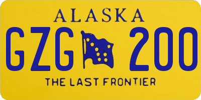 AK license plate GZG200