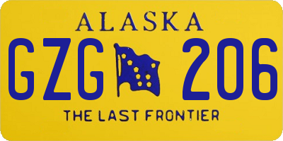 AK license plate GZG206